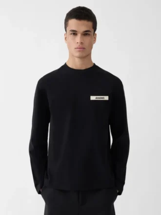 T-shirt a maniche lunghe Gros Grain T-shirt a maniche lunghe con logo Grosgrain