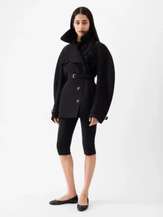 Trench corto Ovalo Trench a clessidra